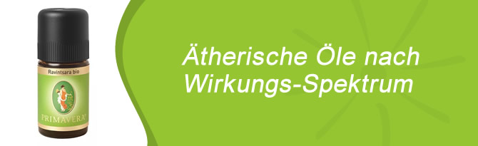 Ätherische Öle von Primavera nach Wirkung sortiert